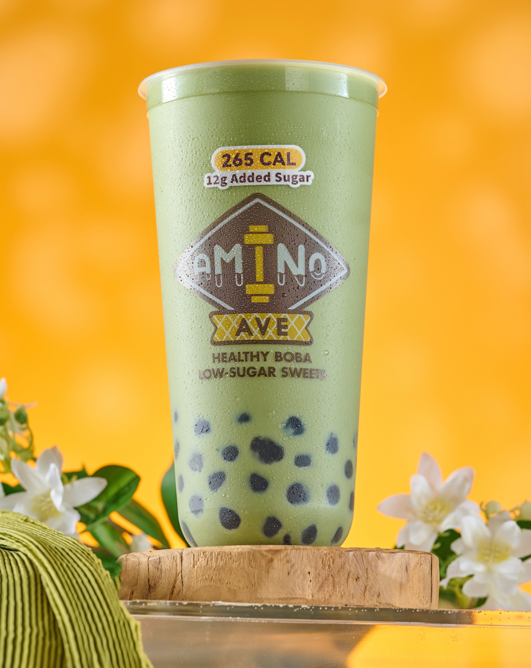 Jasmine Matcha Latte (w/ Boba)